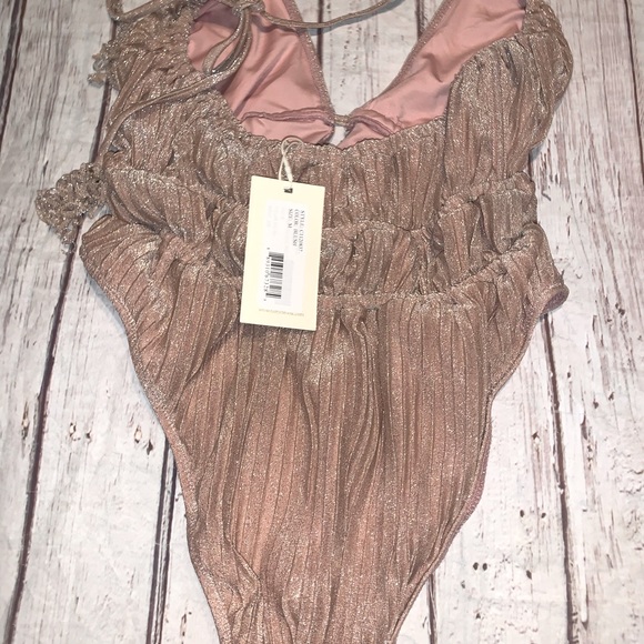 Last chance! Ramy Brook “Marta” metallic one piece swimsuit in blush M nwt! - Picture 6 of 6